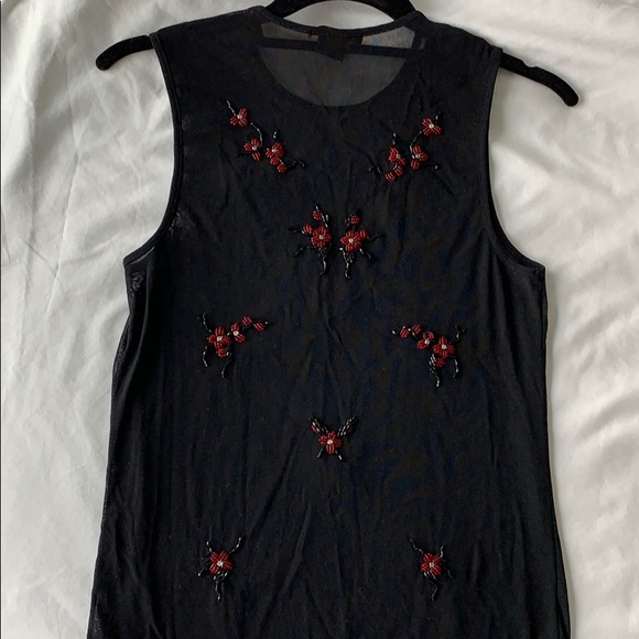 Vivienne Tam hand beaded mesh sleeveless top - Picture 3 of 6